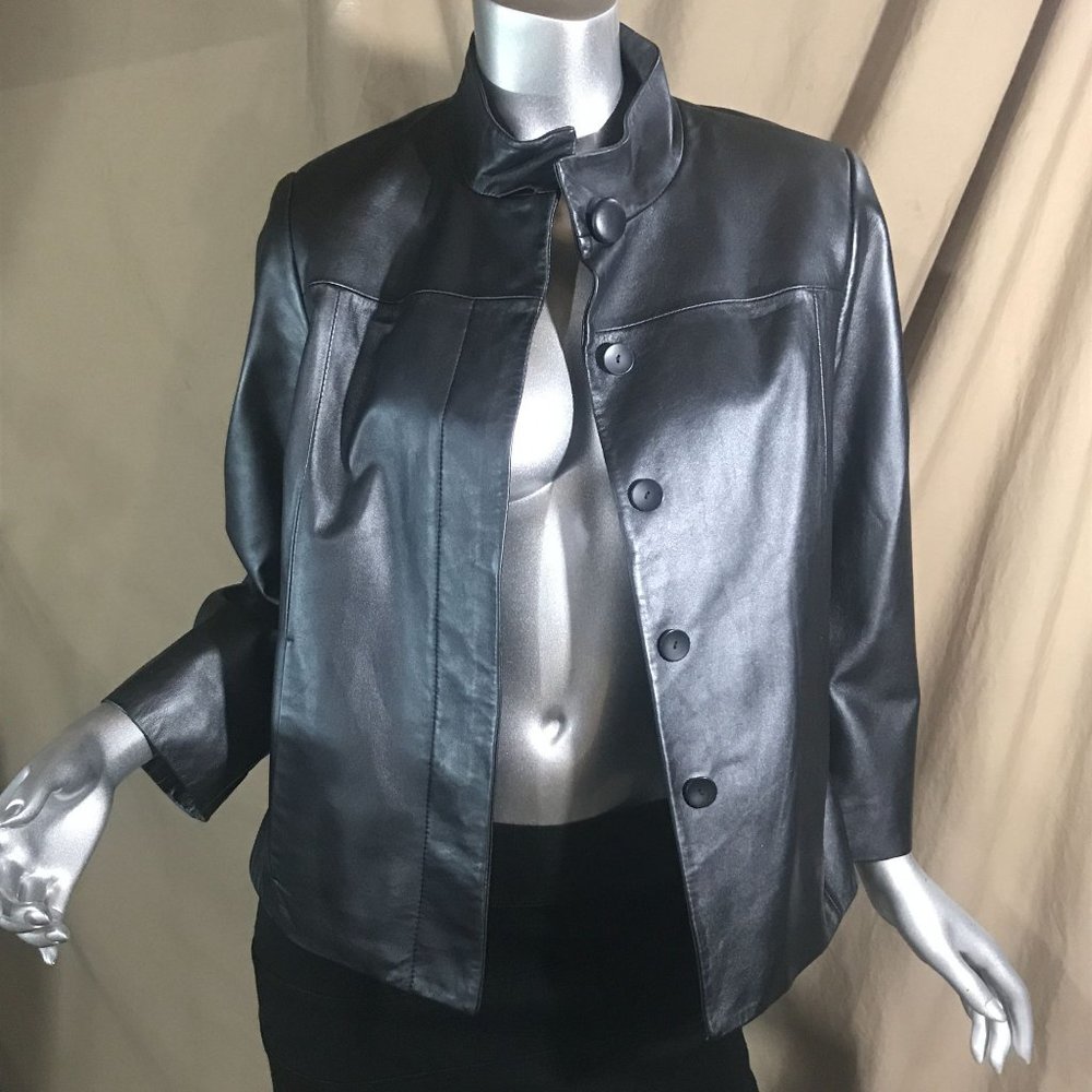 Pendleton Women's Medium Black Leather Jacket Cla… - image 3